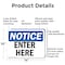 Signmission Enter Here, 14 in W x Rectangle, Aluminum OS-2PACK-NS-A-1014-L-12073 - alternate 8